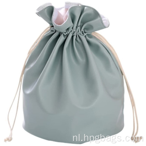 Drawstring cosmetische accessoires organisator PU make -up zakje